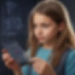 Young girl exploring accelerometer app on LabLittles