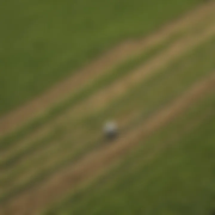 Aerial view of a modern farm showcasing crop patterns and irrigation systems.