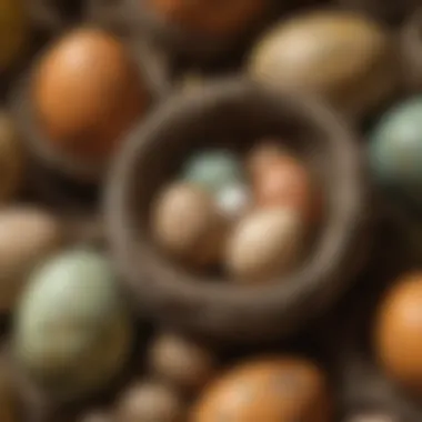 Artistic Rendering of Dinosaur Egg Nest with Various Egg Sizes