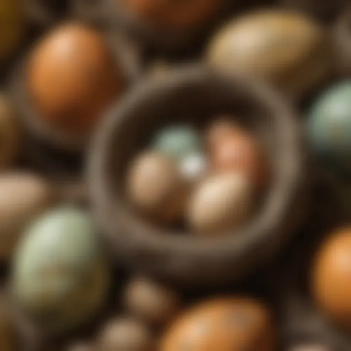 Artistic Rendering of Dinosaur Egg Nest with Various Egg Sizes