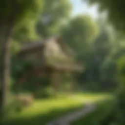 Backyard zip line setup in lush green surroundings