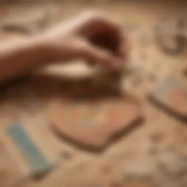 Analyzing Artifacts: A Closer Look Detailed close-up of ancient pottery fragments being examined.