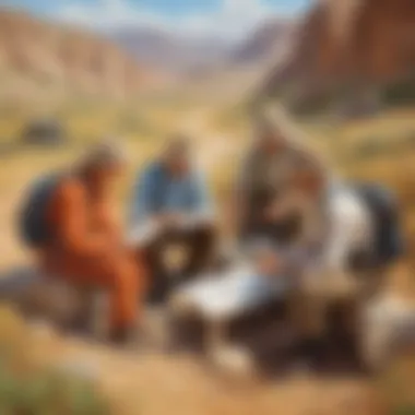 Collaboration in the Field: Learning Together Fieldwork scene with diverse individuals collaborating at a site.