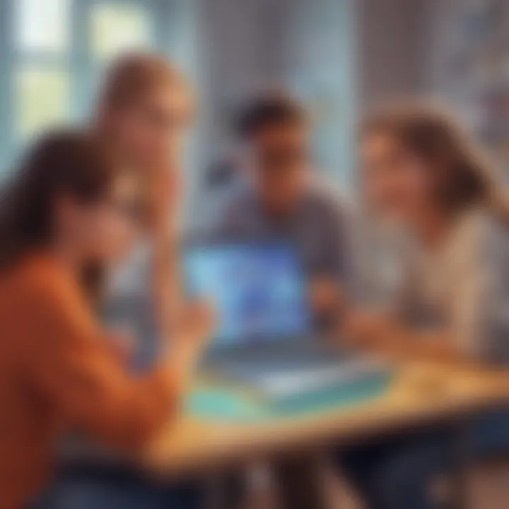 Group of friends playing a coding game together