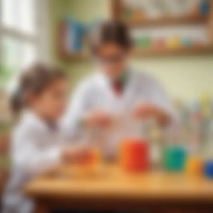 Colorful science experiment setup for young learners