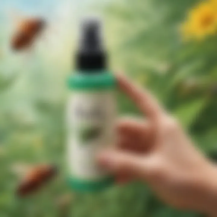 All-Natural Bug Repellent Spray Application on Skin