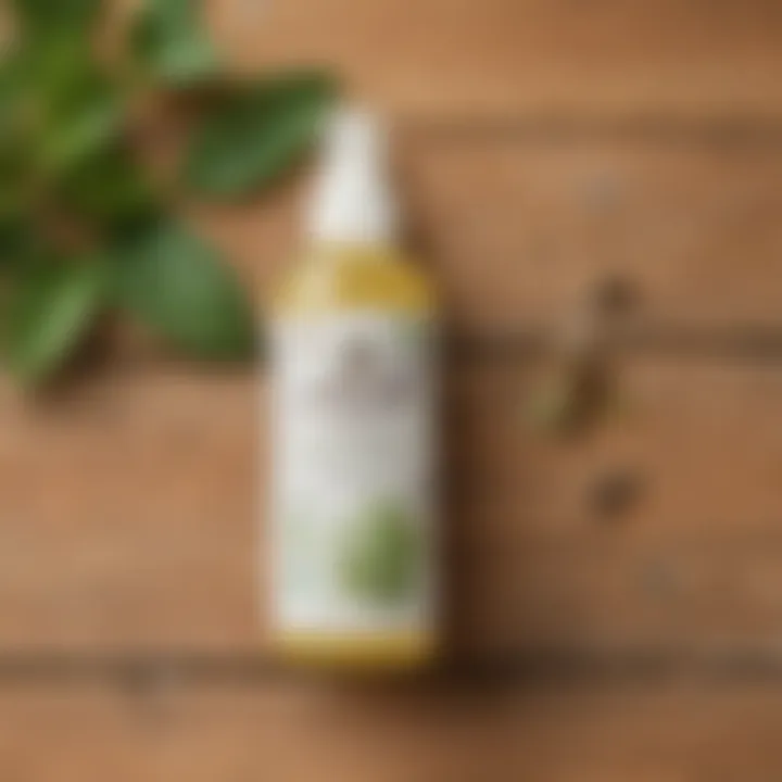 All-Natural Bug Repellent Spray Ingredients on Wooden Table