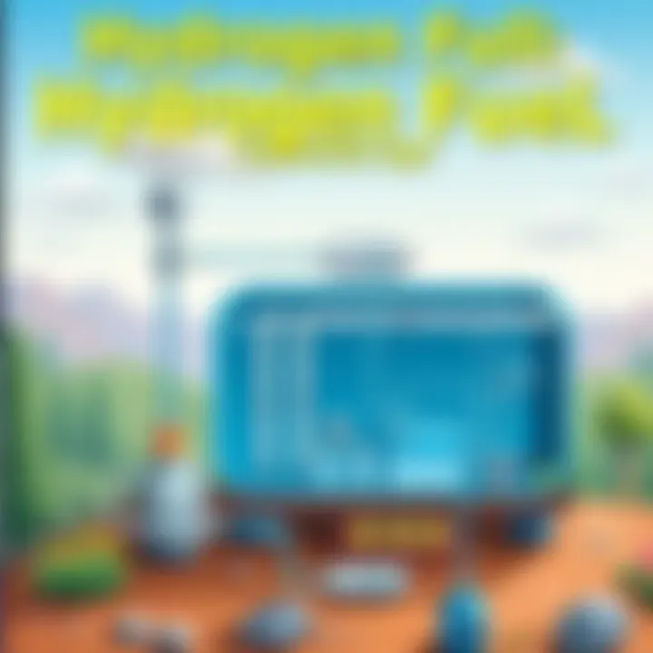 Visual representation of hydrogen fuel production and its applications