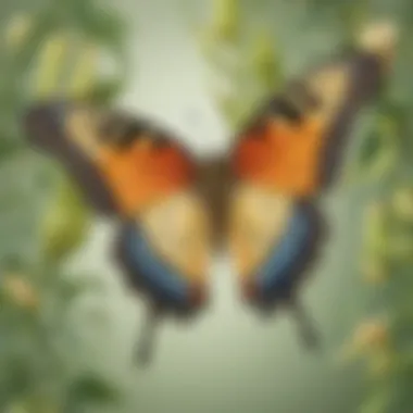 Elegance Unveiled Butterfly Emerging from Chrysalis