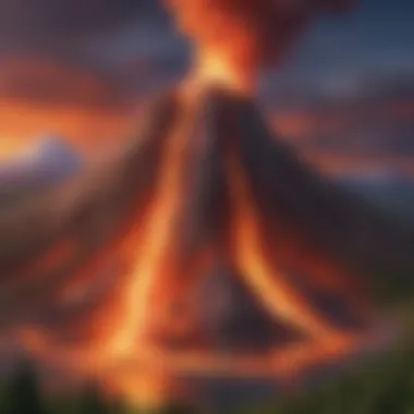 Captivating volcano model with eruption