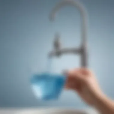 Carbon filter removing contaminants from tap water