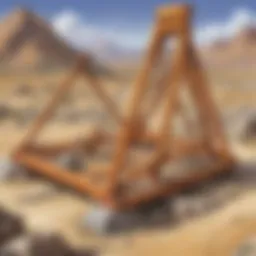 Illustration of catapult base structure