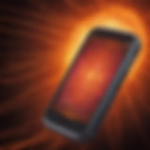 Cell phone emitting radiation waves