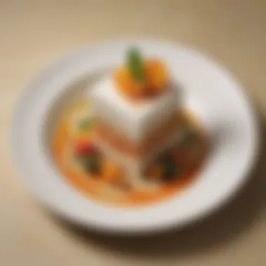 Chef delicately incorporating edible limestone in a gourmet dish