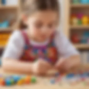 Creative Bead Embellishment Child crafting a stress ball with colorful beads