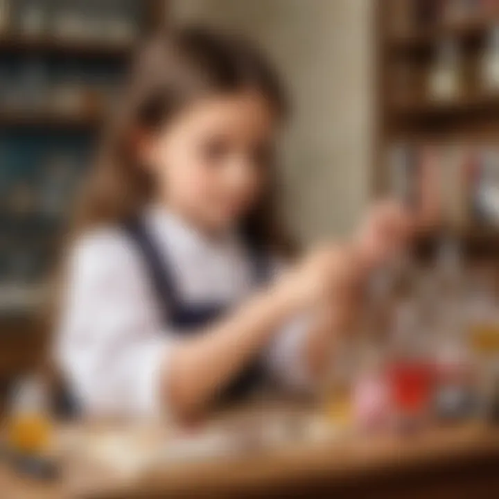 Child creating a perfume blend