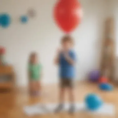 A child engaging with a stress balloon during a calming activity