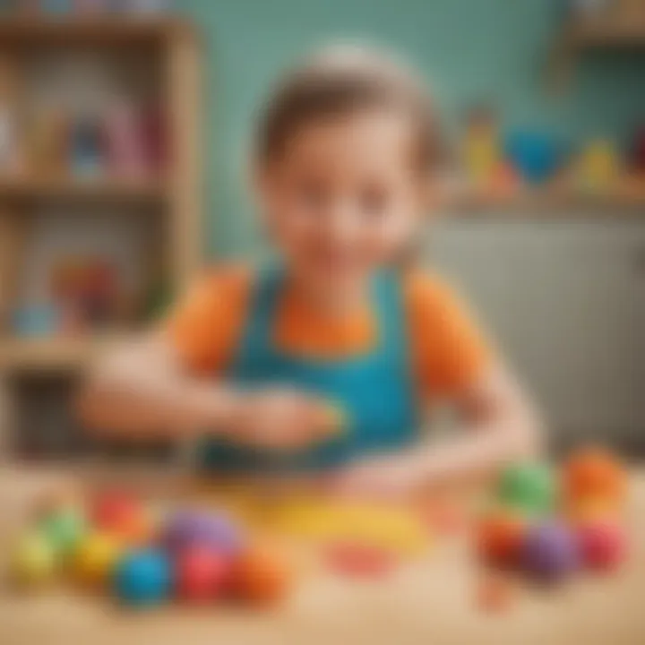 Child Playing with Play Dough