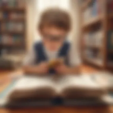 Young child engrossed in reading a science-themed early reader book