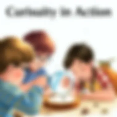 Children observing insects under a magnifying glass