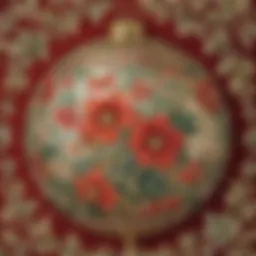 Exquisite Christmas Ornament Print with Intricate Floral Patterns