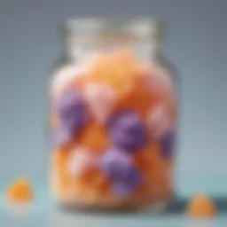 Citric acid crystals in a clear glass jar