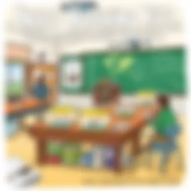 A classroom setting with insect hatching kits on display