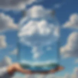Illustration of cloud formation inside a jar