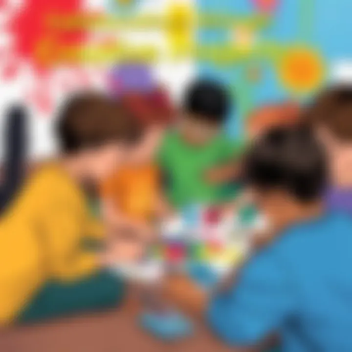 Collaboration Through Creative Projects Children engaged in a collaborative art project