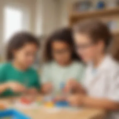 Children engaging in a collaborative science project