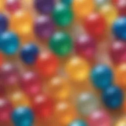 A close-up of color-changing beads in sunlight, showcasing vibrant hues.