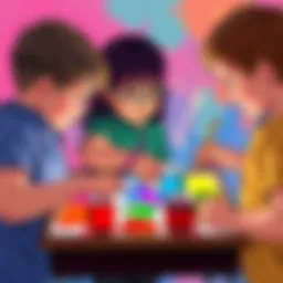 Children engaging with the Color Mixer Game, exploring vibrant colors.