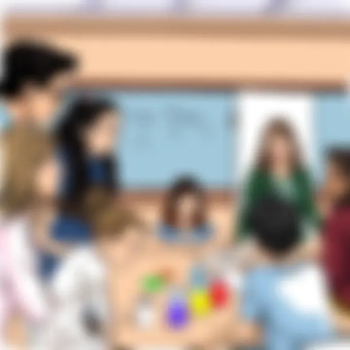 Educators in a Dynamic Learning Environment Educators facilitating the Color Mixer Game in a classroom setting.