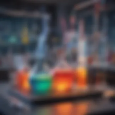 Colorful Chemical Reaction in a Science Lab