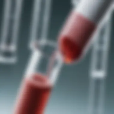 Close-up of blood sample in test tube for DNA extraction