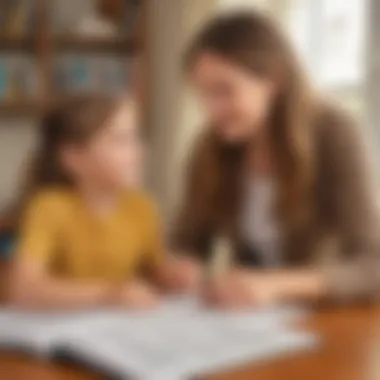 Illustration of parent and child discussing homeschooling