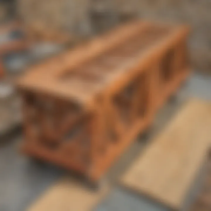 Variety of materials used in bridge construction on a table