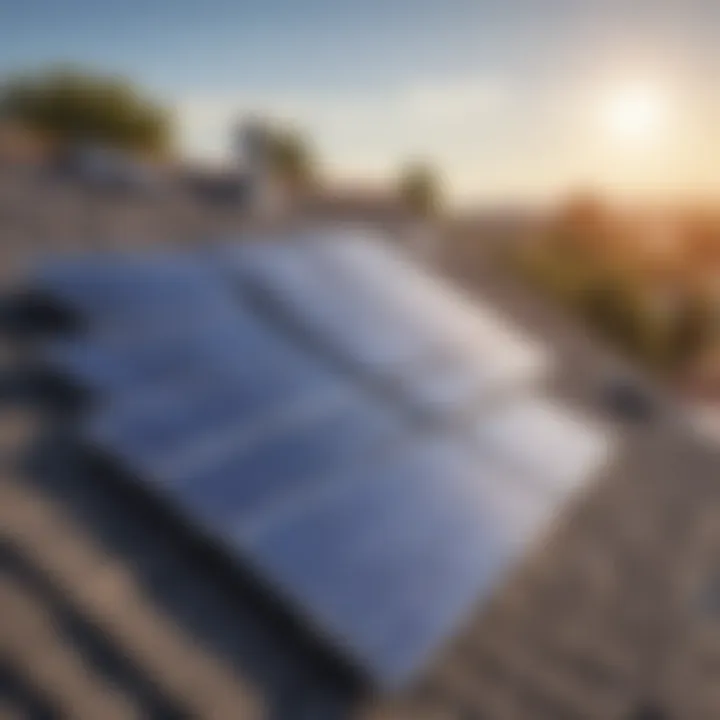 Solar panel installation on a rooftop