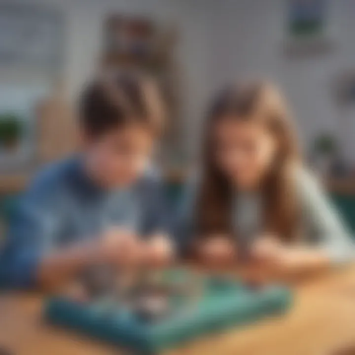 Children experimenting with circuit connections
