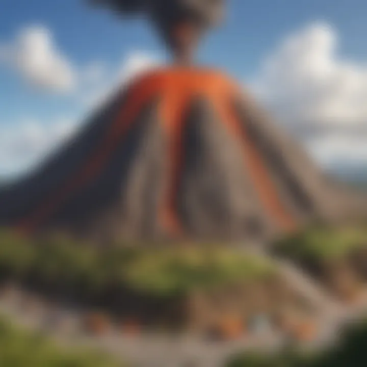 Step-by-step construction of volcano model