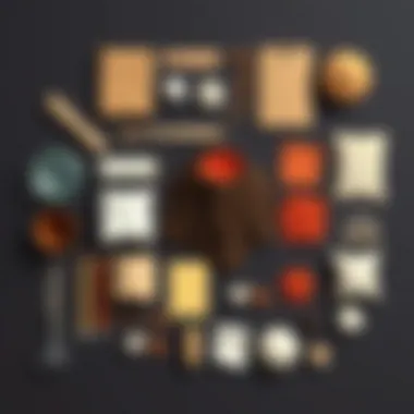 Materials laid out for building a volcano