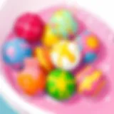 Colorful bath fizz balls ready for use