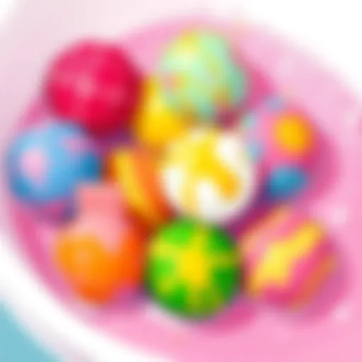 Colorful bath fizz balls ready for use