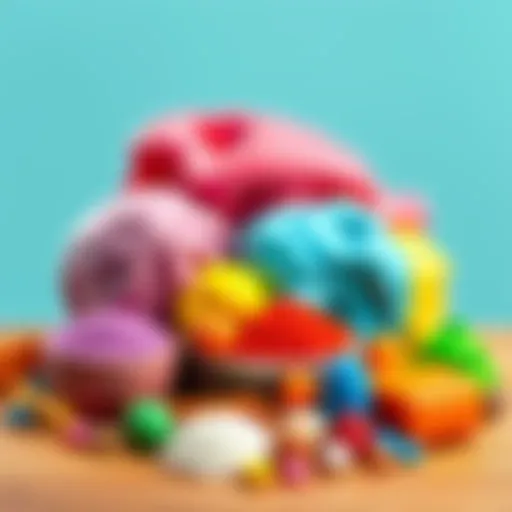 Vibrant Ingredients for Playdoh Creation Colorful assortment of homemade playdoh ingredients