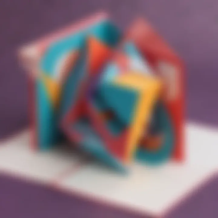 Abstract geometric pop-up card creation