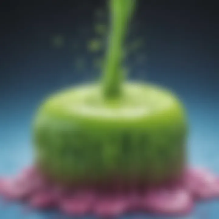 Visual representation of chemical reactions in slime