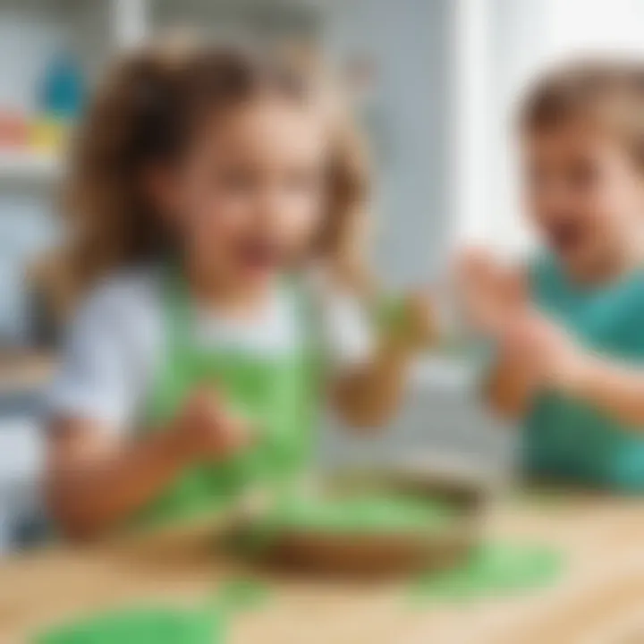 Children engaged in safe slime-making activities