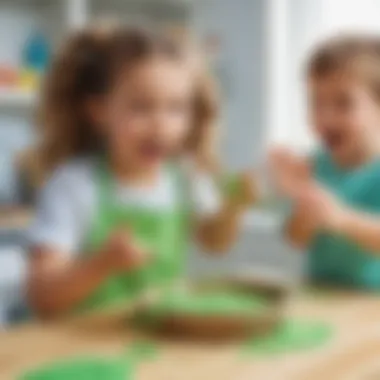 Excitement in Safe Slime-Making Children engaged in safe slime-making activities