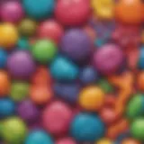 Colorful slime creations in various textures