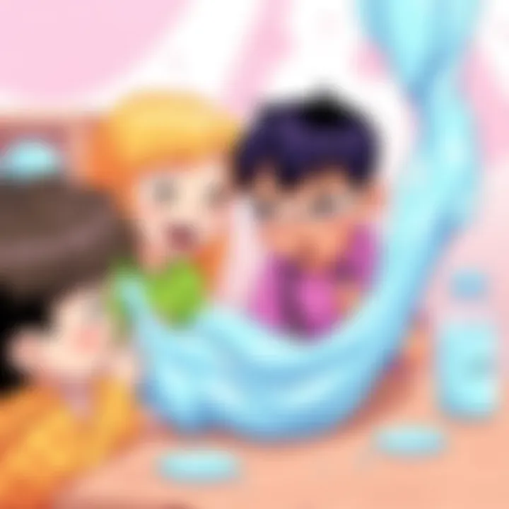 Children engaged in exciting slime-making activity